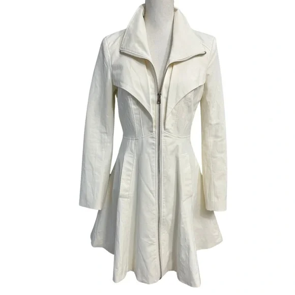 Bebe Margret Canvas Tea SZ Medium Ivory Coquette Fit And Flare Retail $169 NWT